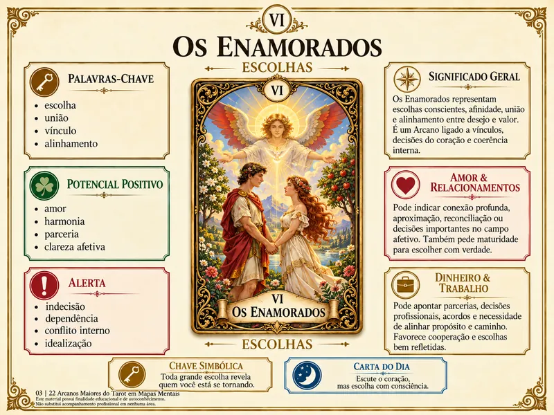 Mapa mental do Arcano VI — Os Enamorados