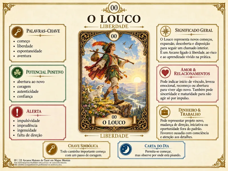 Mapa mental do Arcano 00 — O Louco